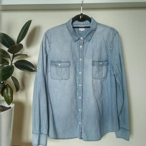 J.Crew Chambray Demin Button-Down - XL